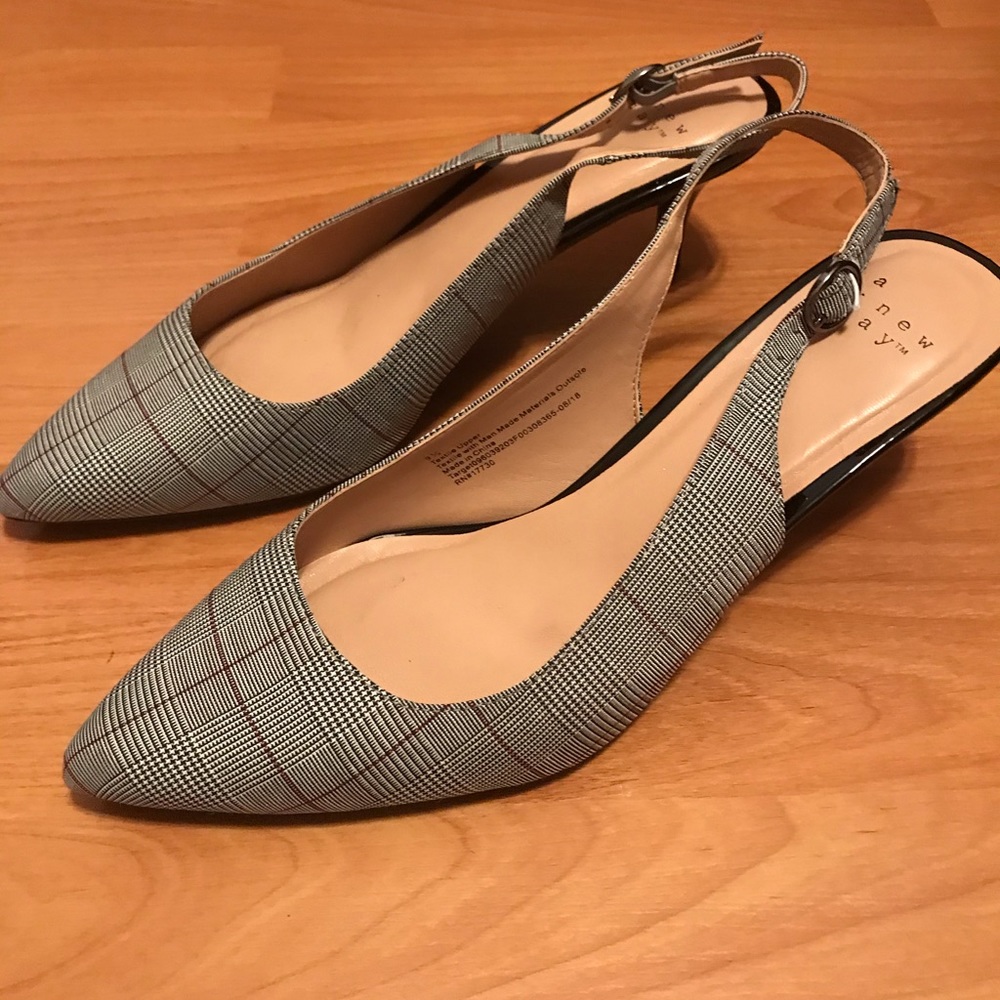 Plaid Slingback Shoes